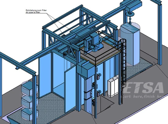 tunnel type shot blasting machine