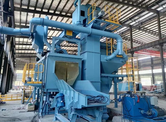 continuous shot blast machine for continuous rocker barrel blasting machines