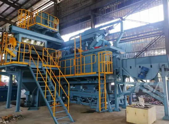 continuous shot blasting machine for continuous rocker barrel blasting machines