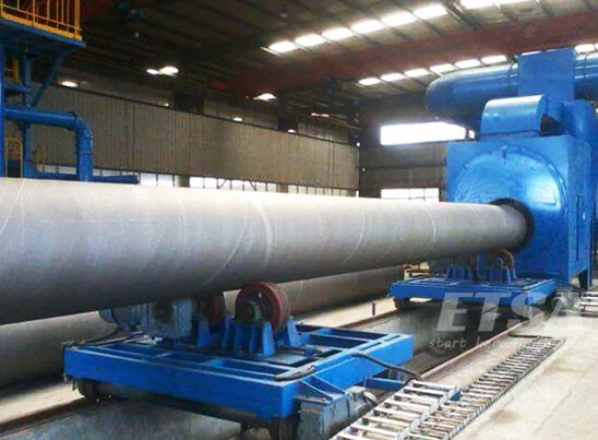 steel pipe shot blasting machine for pipe inner wall sandblating equipment