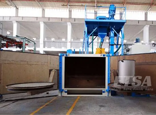 turn table shot blasting machine for double swing table blasting machines