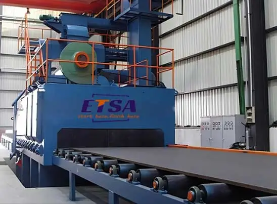 Metal Plates & Profiles Roller Conveyor Blasting Machine